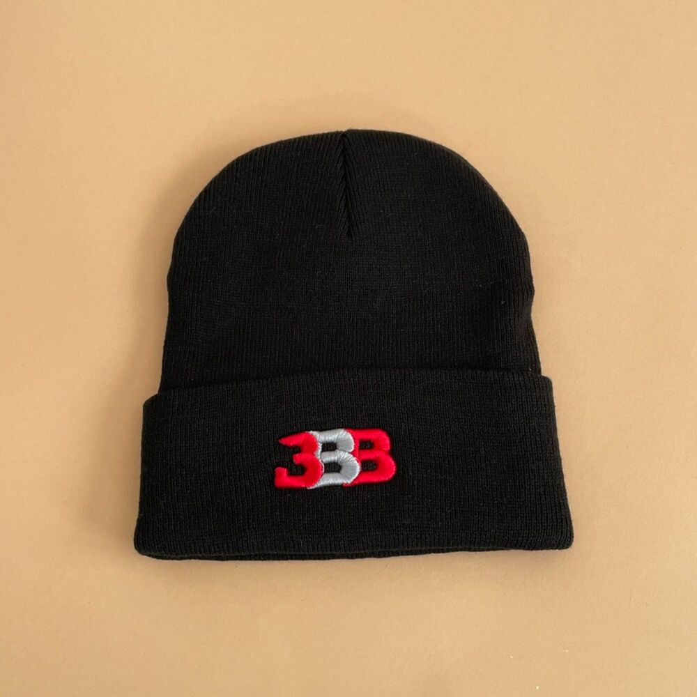 BBB Knit Beanie Unisex One Size Gold Logo Cuffed Winter Hat